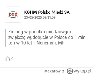 Makarow - #gielda 

Szybko szybko miedziowy pociąg odjeżdża z peronu ( ͡° ͜ʖ ͡°)