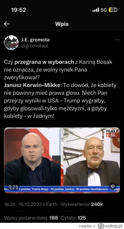 rudyba - To, ze Korwin przegrał z Bosak to wina kobiet bo nie powinny głosować XD 

C...