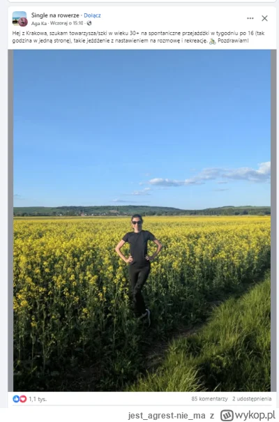 jestagrest-niema - p0lka po 30 napisała, że chce pojezdzić na rowerze i 85 stulejarzy...