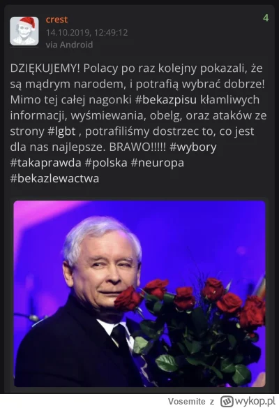 V.....e - Kolejny konfederata okazał się pisowcem - tym razem jest to @crest 

Wczora...