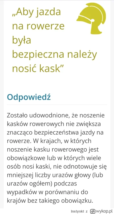 Instynkt - Czekam na kampanię "pieszy w kasku"