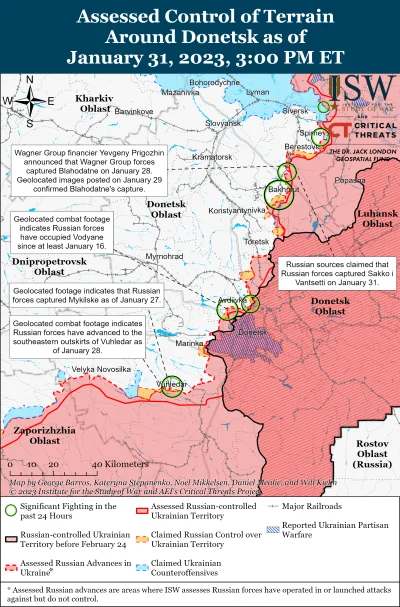 Kagernak - Obwód doniecki 

Siły rosyjskie kontynuowały 31 stycznia działania ofensyw...