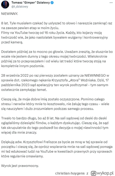 christian-huygens - Dewiant uniewinniony. Czyli w tym kraju można bezkarnie stosować ...