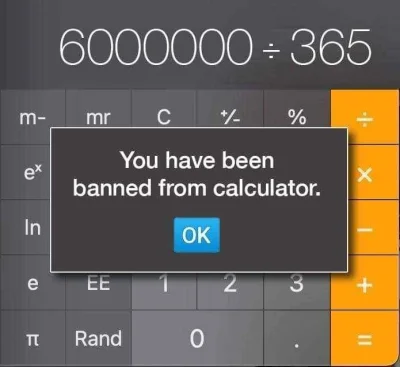 SatanWasa_Babyboomer - Nie wpisujcie tego działania w kalkulatorach ( ͡° ͜ʖ ͡°)

#heh...