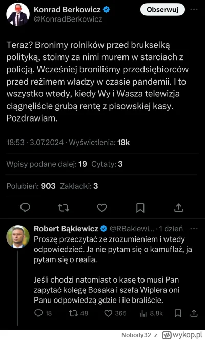 Nobody32 - Uuuuu, może Bąkiewicz właśnie zdradził czemu Bosak i Wipler tak bronią PiS...