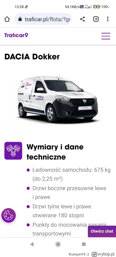 Kumpel19 - @jaszczur13 dostawczaki możesz wynająć z traficar..