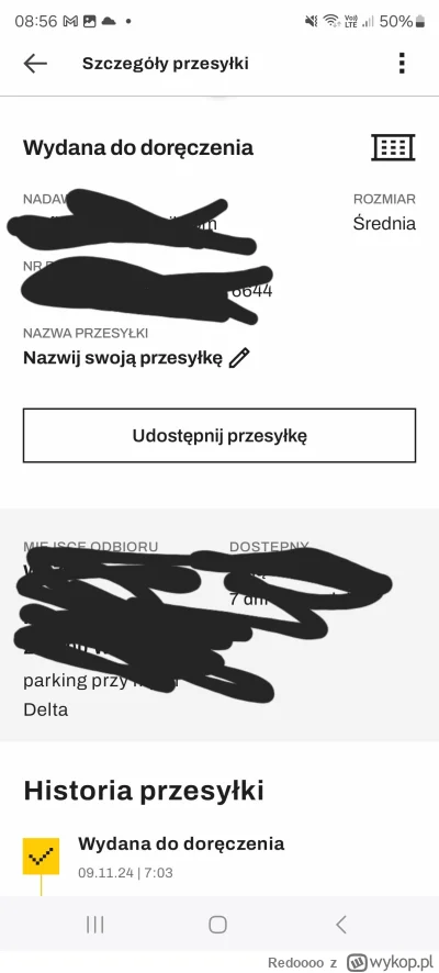 Redoooo - #inpost  #kurier dziś dojdzie? Coś sie zmienilo? Nigdy inpost mi paczki nie...