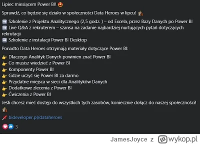 JamesJoyce - Od kiedy grupa na fb dotycząca Power Bi stała się spamem administratorki...