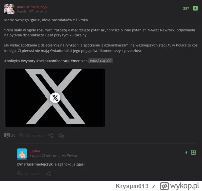 Kryspin013 - >@Idaho59: ZAORAL!!!!! MENTZEN ORA REZIMOWA DZIENNIKARKE! ZOBACZ JAK

pr...