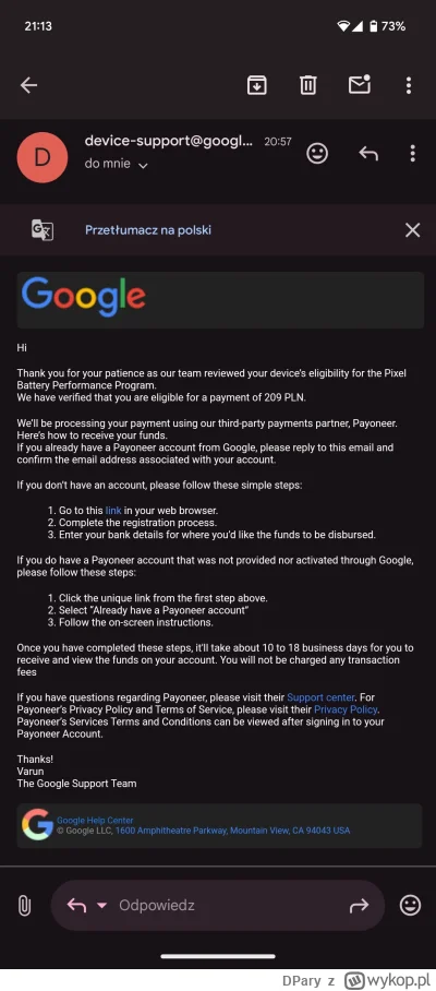 DPary - I cyk, 209 zł za free od Google bo Pixel 4a 4G którego miałem coś  baterie wa...