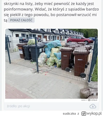 sudiczka - Dawaj @zyxinx jakiś update, jak tam śmieci? Ubyło? Przybyło? Była jakaś in...