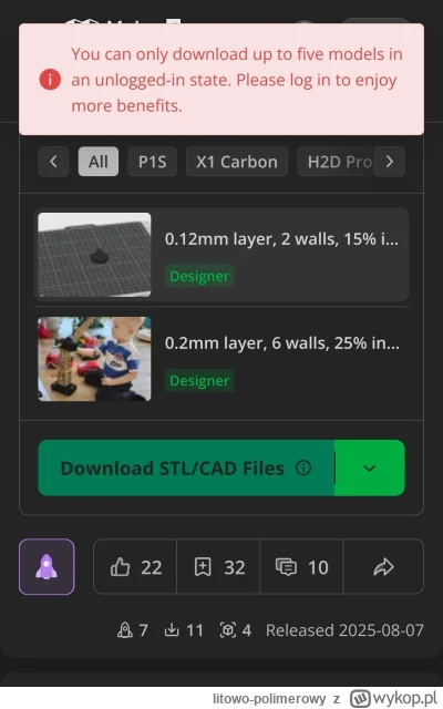 litowo-polimerowy - @MarioMAX: i tyle wyszło z próby pobrania stl'a z tej chińskiej p...
