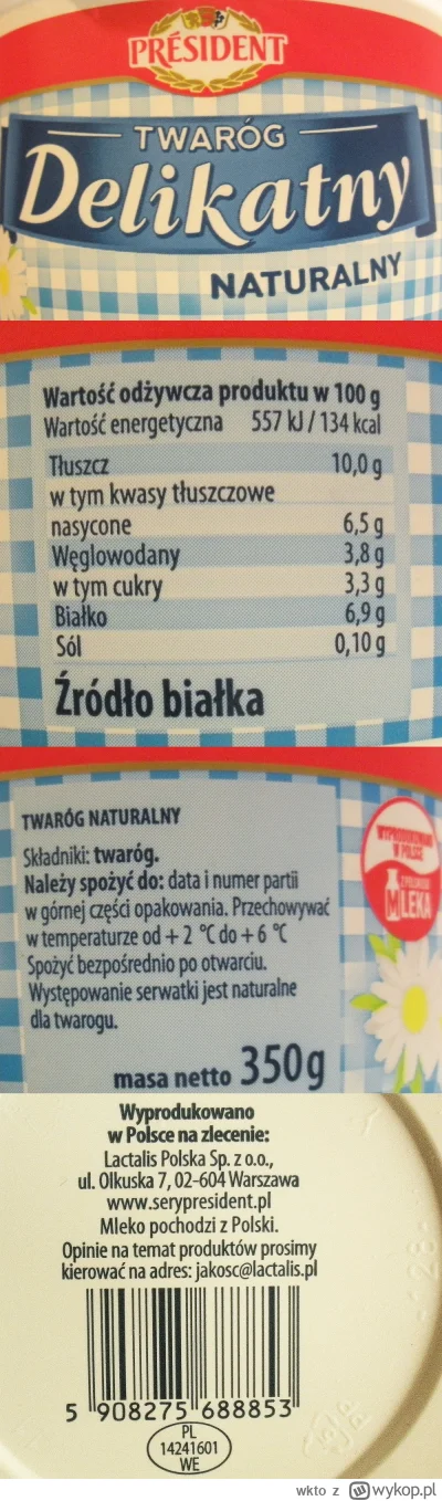 wkto - #listaproduktow
#sertwarogowy naturalny 10% Président #president
aktualny skła...