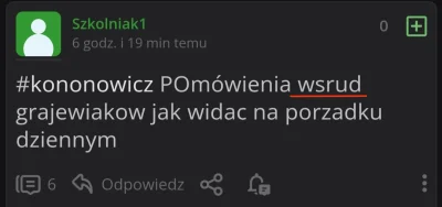 SkosnoPDF - "wsrud" xD 
"pyczaty niech ci wrzuci" xD
#kononowicz #patostreamy i #anal...