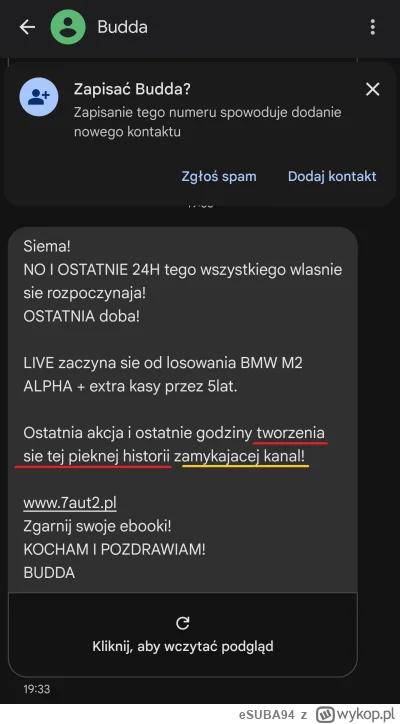 eSUBA94 - No to wleciały SMSy
"obowiązkowo fraza tworzenia się tej pięknej historii"
...