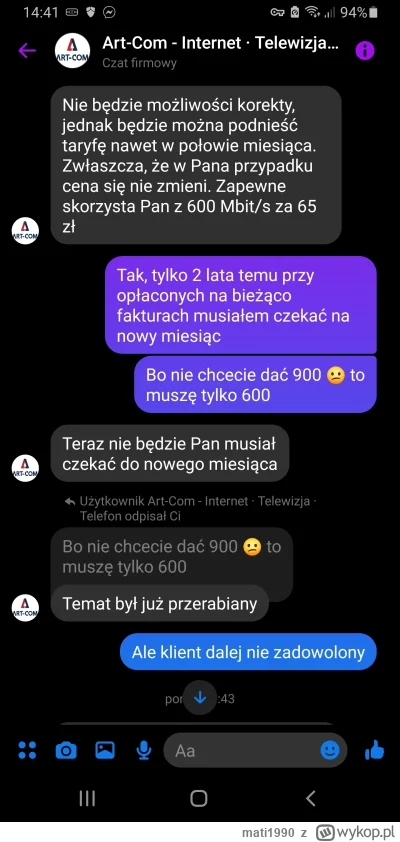 mati1990 - Mircy, jest tu pracownik jakiegokolwiek lokalnego isp?
Lokalne #!$%@? zbyw...