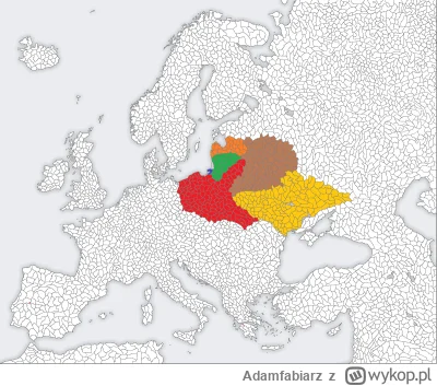 Adamfabiarz - Tak mogłaby wyglądać Rzeczpospolita (pokolorowane różne kraje składowe)...
