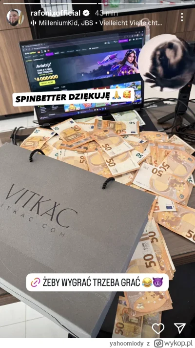 yahoomlody - Patrzac sie jak rafonix nachalnie reklamuje to kasyno i pokazuje gotówkę...
