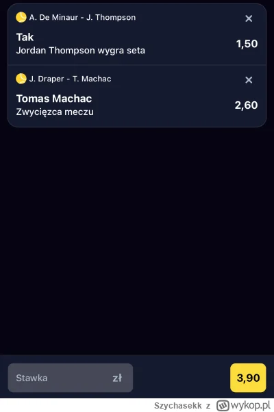 Szychasekk - #bukmacherka #tenis
Wczoraj ako kurs 4 i pojedynczy kurs 2.2 siadło co w...