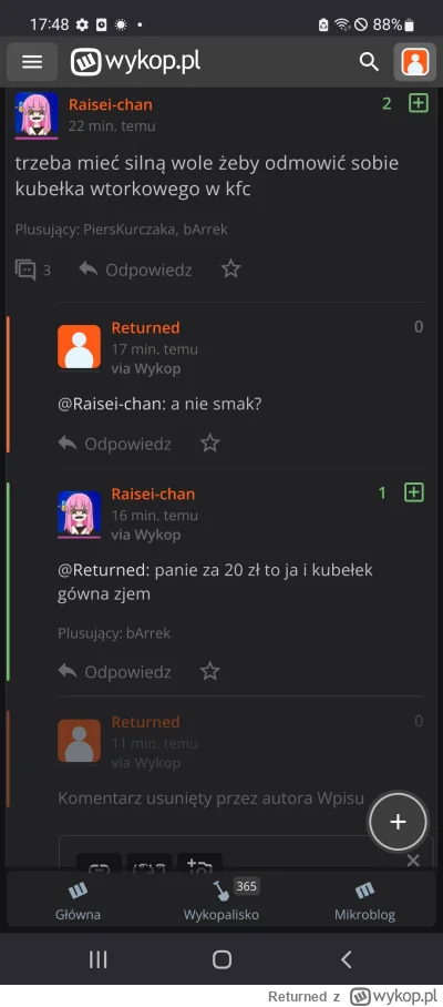 Returned - Zapytalem czy by nie wolala swiezego z dozownika, ale by musiala spuscic c...