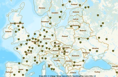 czykoniemnieslysza - Elektrownie atomowe w Europie 2021. Widać zabory.

#ciekawostki