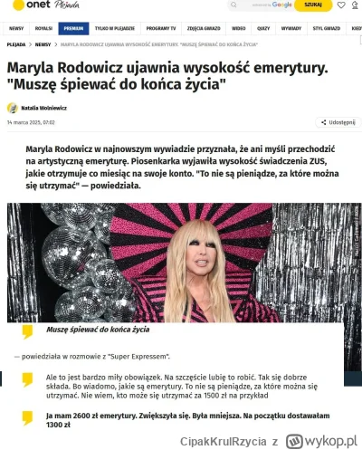 CipakKrulRzycia - #marylarodowicz #muzyka #emerytura