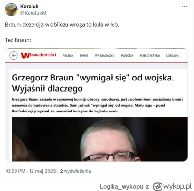 Logika_wykopu - Ciekawy pogląd Brauna
#debata #polityka