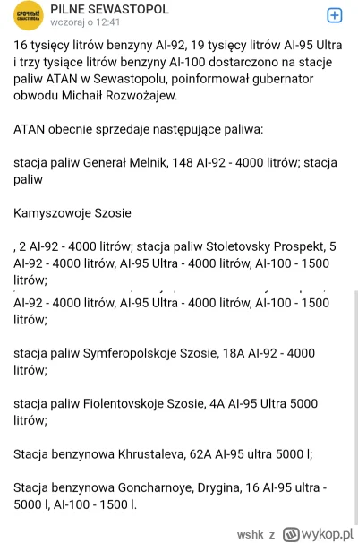 wshk - Gubernator Sewastopola ogłasza: przyjechała jedna cysterna benzyny ( akurat 38...