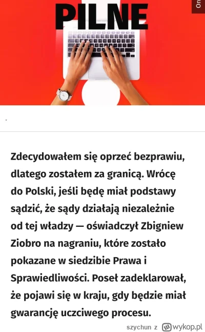 szychun - #polityka #bekazpisu trzeba przyznać, że Zbyszek to jednak odważny chłop z ...