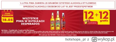 hotshops_pl - Promocja na piwo Desperados w Biedronce 12+12 gratis
https://hotshops.p...
