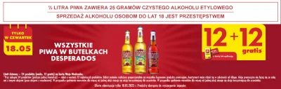 hotshops_pl - Promocja na piwo Desperados w Biedronce 12+12 gratis
https://hotshops.p...