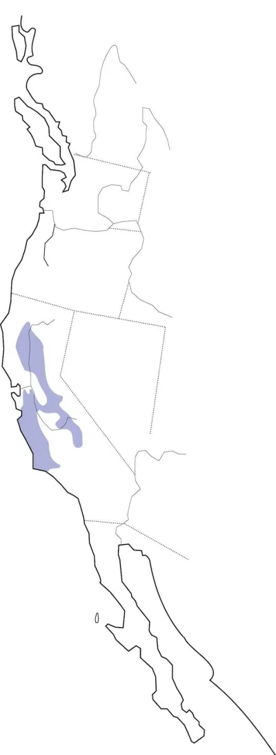 Lifelike - Zasięg występowania (kalifornijski endemit):