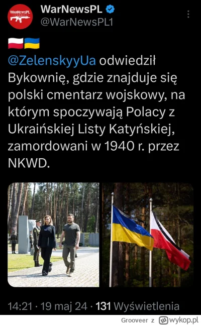 Grooveer - Ładny gest. Mam nadzieję, że podobny gest będzie w rocznicę Krwawej Niedzi...