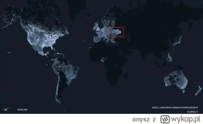 anysz - Mapa wykorzystania terminali Starlinka. #mapy #starlink #technologia
