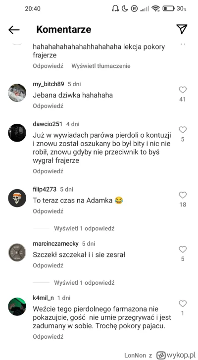 L.....n - Tak wygląda 90% komentarzy na profilu Amadeusza Roślika  Ferrariego :D
Wyob...