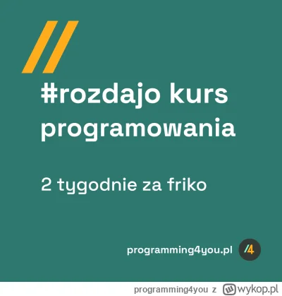 programming4you - Cześć wszystkim,

robimy ﻿#rozdajo naszego kursu programowania - ma...