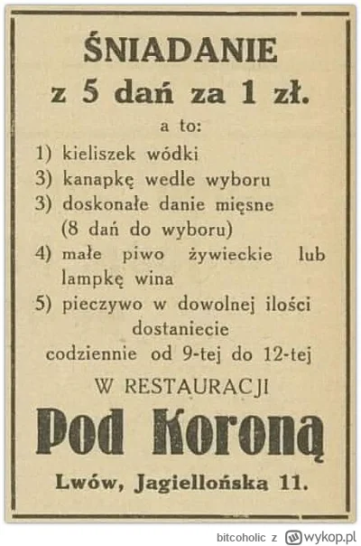 bitcoholic - Typowe polskie śniadanie sprzed lat

#heheszki #ciekawostki #przedwojnie...