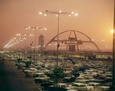 PorzeczkowySok - Zachód słońca nad Los Angeles International Airport, USA 1962 rok