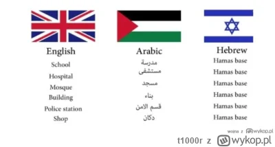 t1000r - Tłumaczenie podstawowych celów militarnych Izraela na różne języki