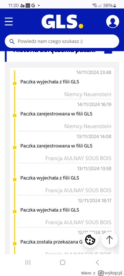 Nilem - #gls #kurierzy #obslugaklienta #frustracja 
Gdyż albowiem zaraz mnie się ulej...