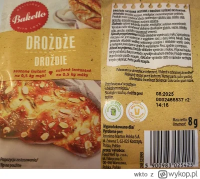 wkto - #listaproduktow
#drozdzesuszone Bakello #biedronka
aktualny skład oraz produce...
