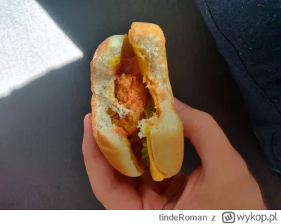 tindeRoman - to fajny burger, taki nie za duży xD #kfc #cheeseburger #januszebiznesu