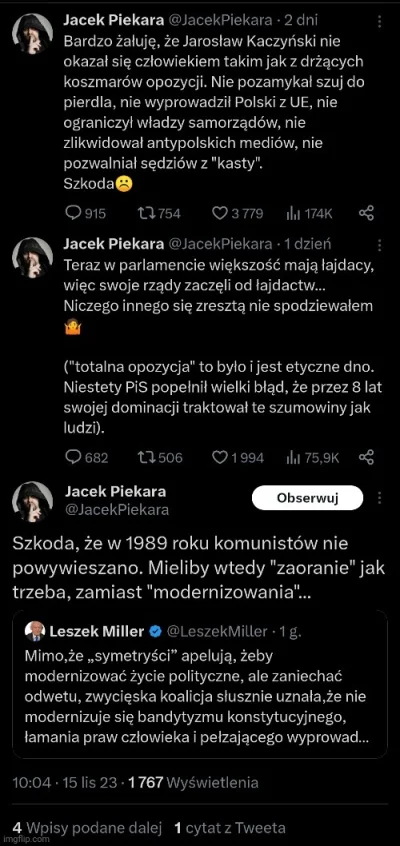 Jabby - Piekarę już totalnie popieprzyło. Jego ból dupy jest zdecydowanie dominujący ...