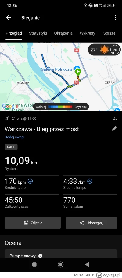 RTX4090 - Bieg przez Most północny to ostatni sprawdzian przed maratonem.

Był to chy...