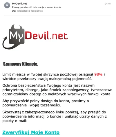 klocus - Uważajcie na maile weryfikujące wysyłane na skrzynki pocztowe, które macie n...