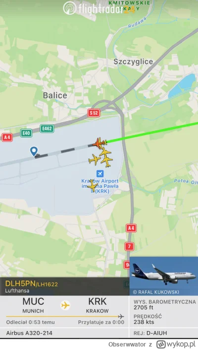 Obserwwator - ktoś wie co się stało przed chwilą na #balice? #lotnictwo #flightradar2...