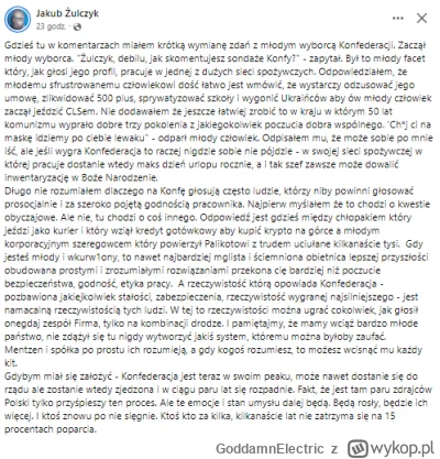 GoddamnElectric - Bardzo istotne słowa Jakuba Żulczyka z jego FB, z którymi każdy pow...
