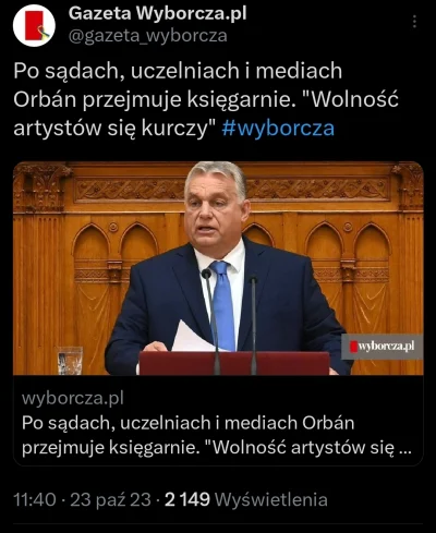 kobiaszu - Orban już domyka władzę totalną, nawet książki będą cenzurowane. 15 Paździ...
