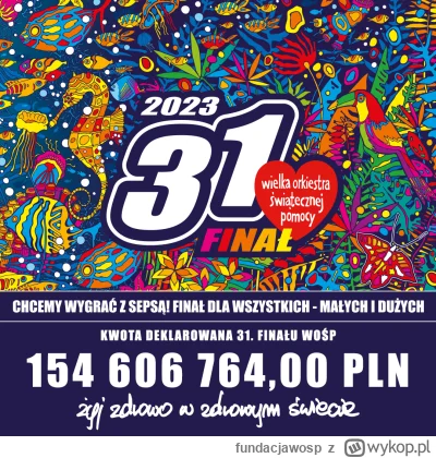 fundacjawosp - ❤️ 154 606 764 PLN
❤️ Taką kwotą kończymy dzisiejsze granie! Pamiętajc...