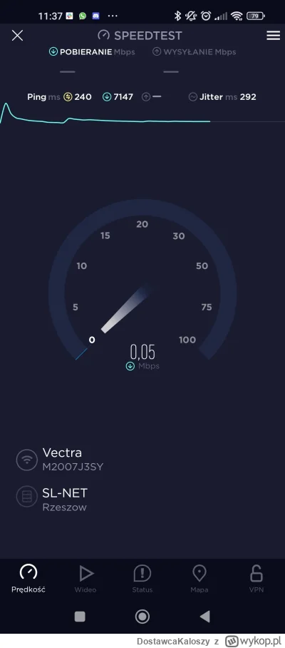 DostawcaKaloszy - Panie i panowie, oto internet 600 Mbit od #vectra.

#zalesie